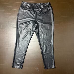 Olive + Oak Faux Leather Leggings Black XXL Stretch Vegan Leather Pants